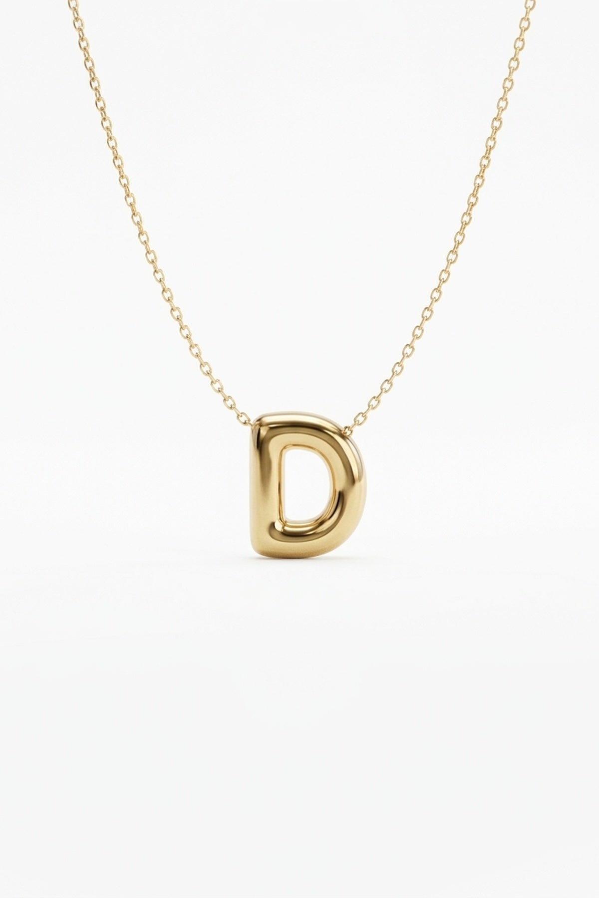 Signature 14k Gold Initial Necklace - D