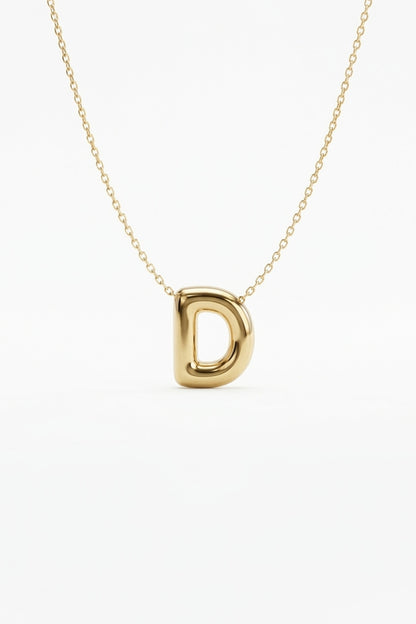 Signature 14k Gold Initial Necklace - D