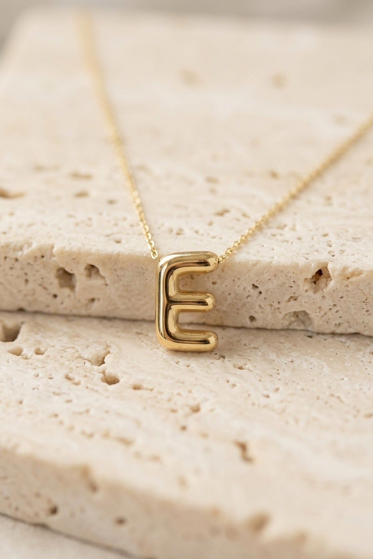 Signature 14k Gold Initial Necklace - E
