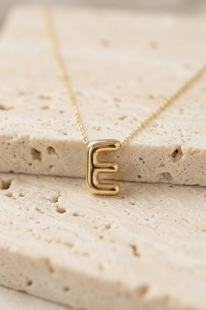 Signature 14k Gold Initial Necklace - E