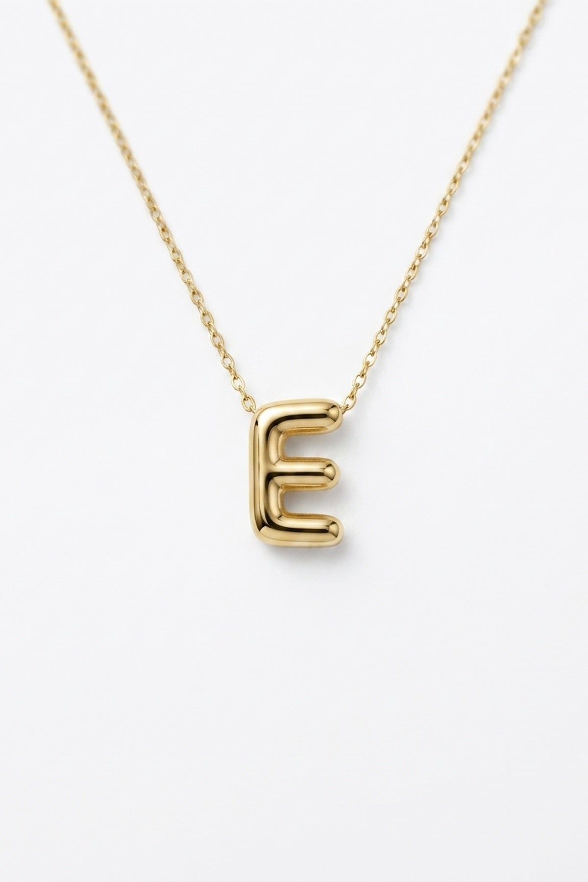 Signature 14k Gold Initial Necklace - E