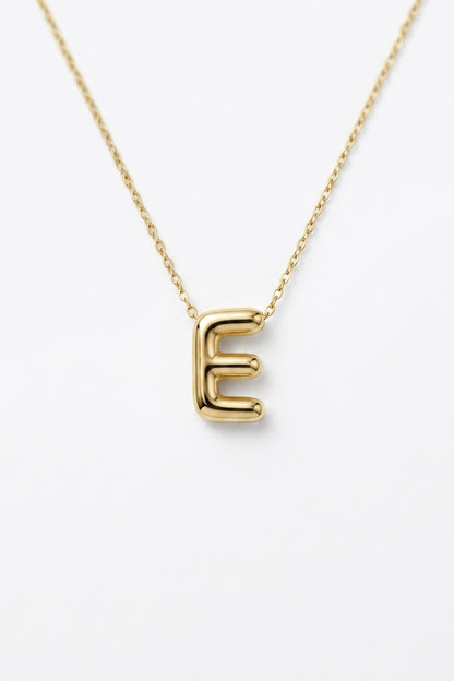 Signature 14k Gold Initial Necklace - E