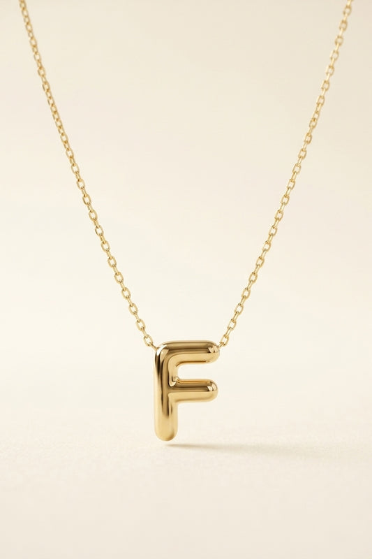 Signature 14k Gold Initial Necklace - F