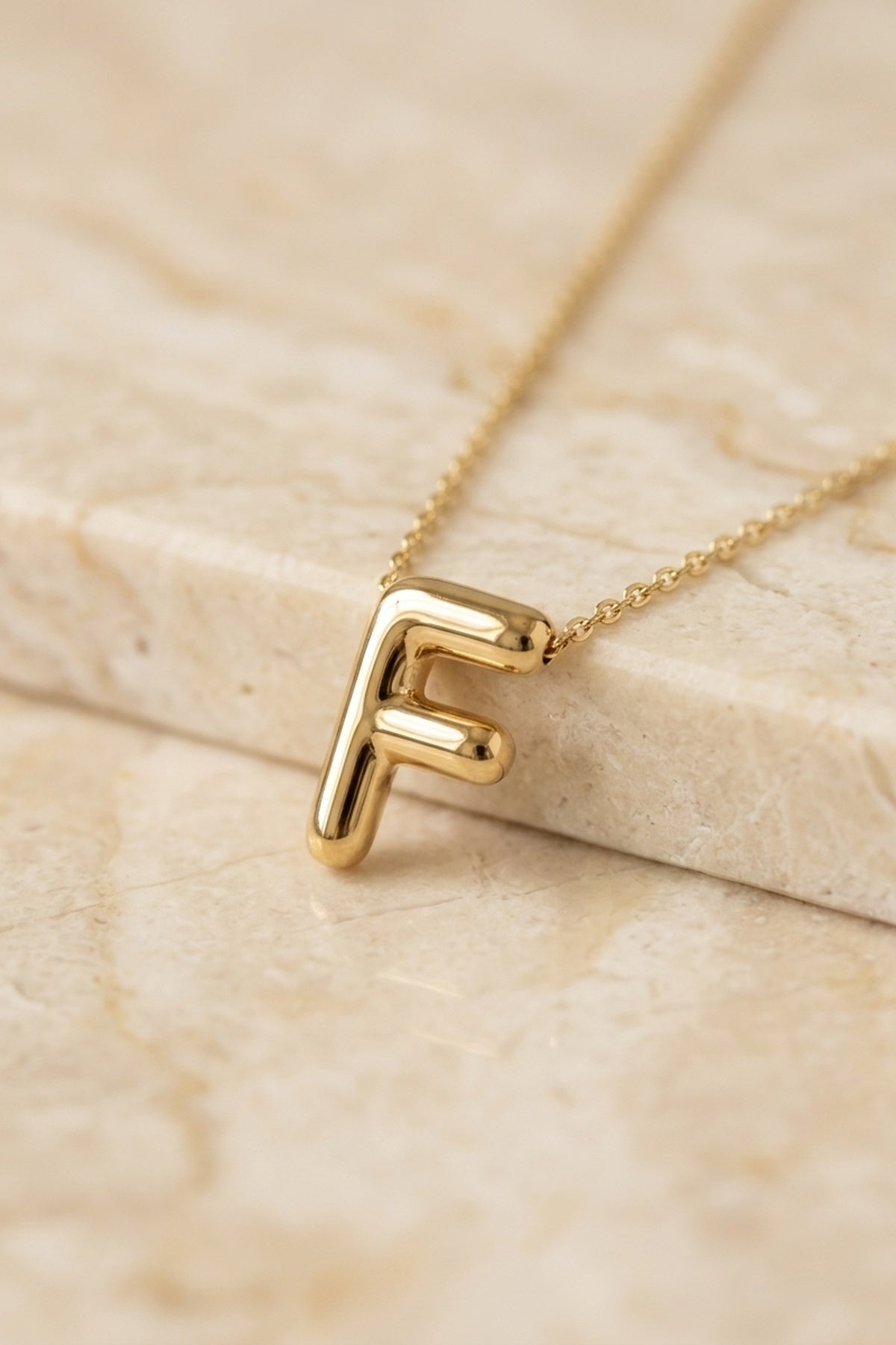 Signature 14k Gold Initial Necklace - F