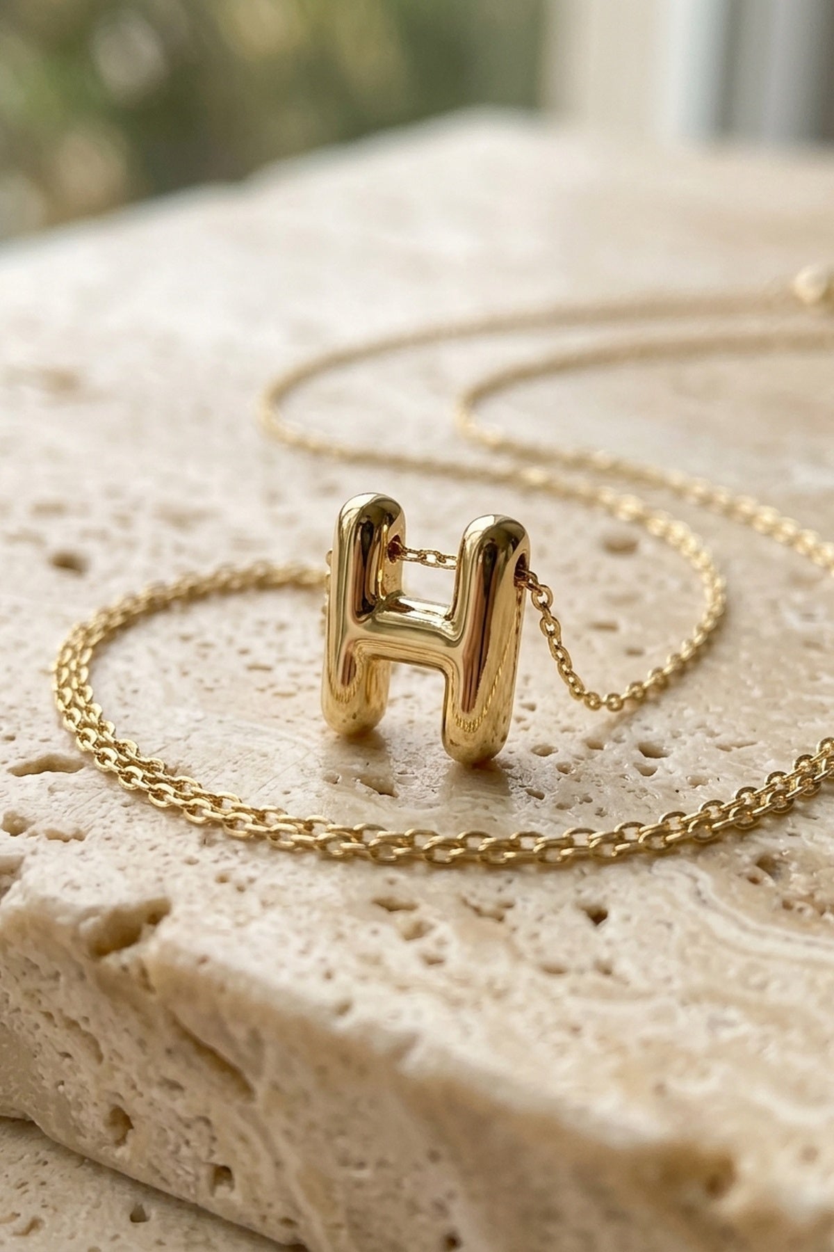 Signature 14k Gold Initial Necklace - H