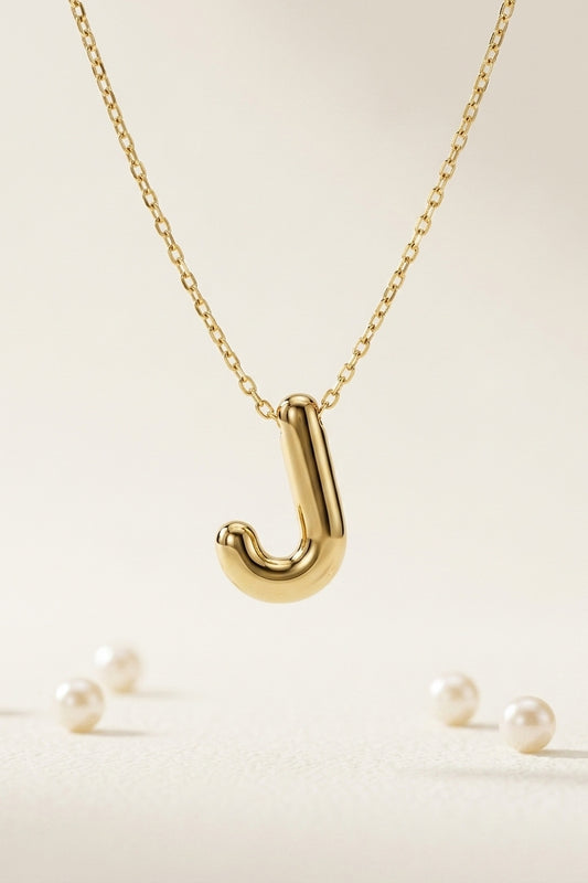 Signature 14k Gold Initial Necklace - J