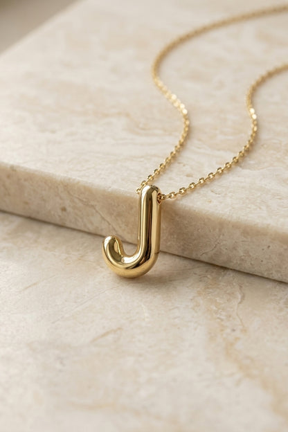 Signature 14k Gold Initial Necklace - J