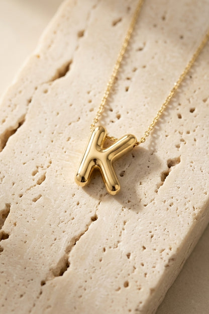 Signature 14k Gold Initial Necklace - K