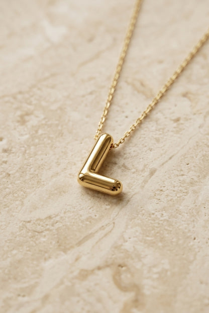Signature 14k Gold Initial Necklace - L
