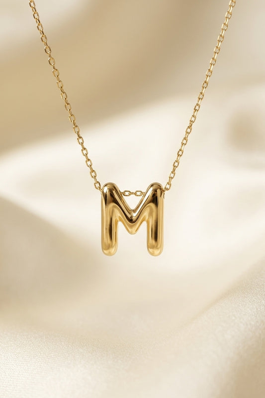Signature 14k Gold Initial Necklace - M