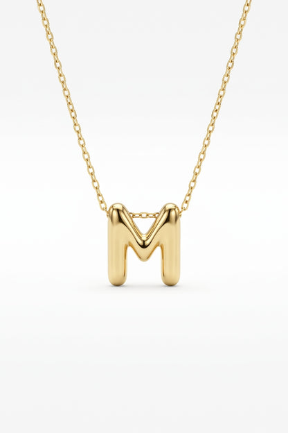 Signature 14k Gold Initial Necklace - M