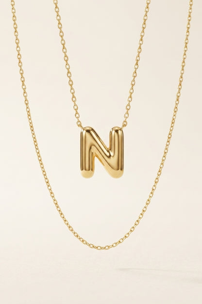 Signature 14k Gold Initial Necklace - N