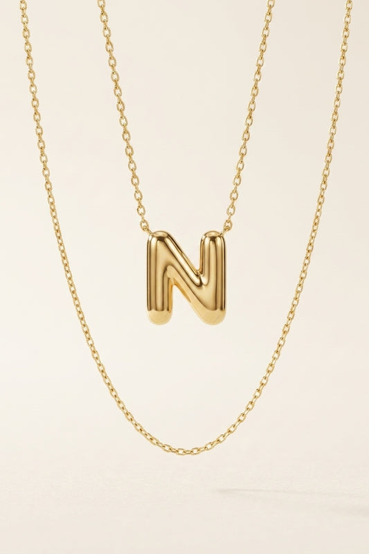 Signature 14k Gold Initial Necklace - N
