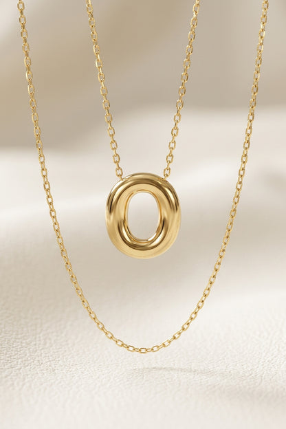 Signature 14k Gold Initial Necklace - O