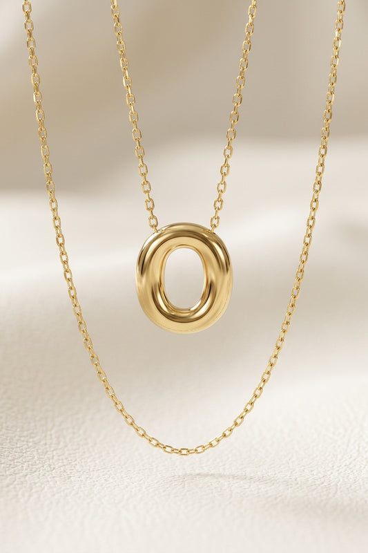 Signature 14k Gold Initial Necklace - O