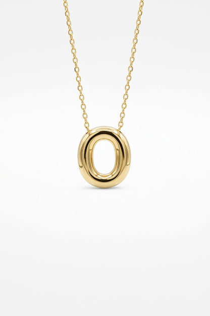 Signature 14k Gold Initial Necklace - O