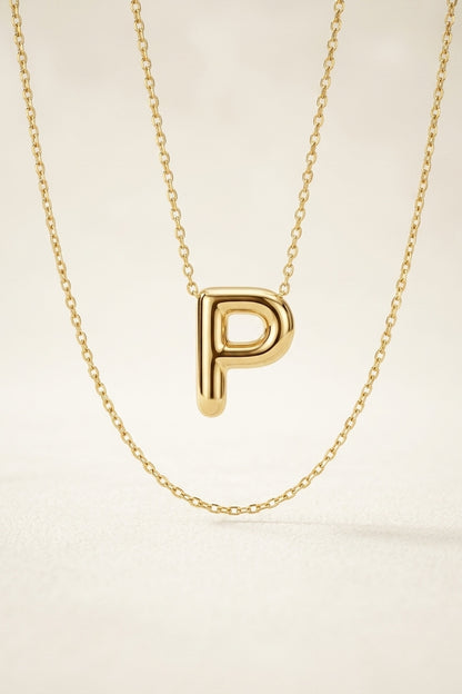 Signature 14k Gold Initial Necklace - P