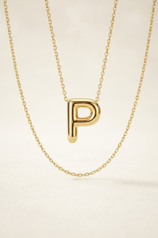 Signature 14k Gold Initial Necklace - P