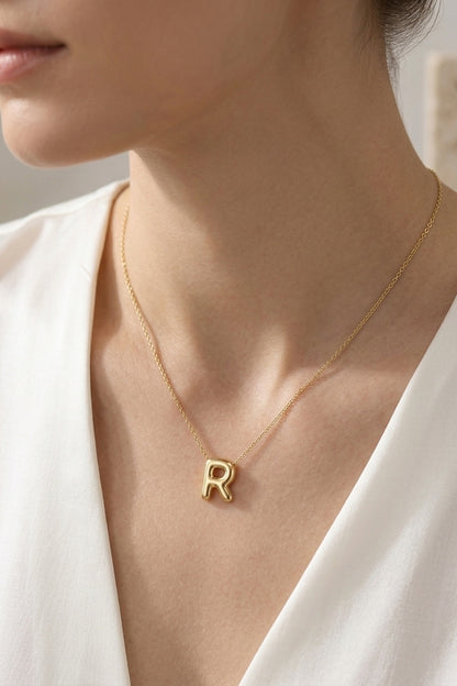 Signature 14k Gold Initial Necklace - R