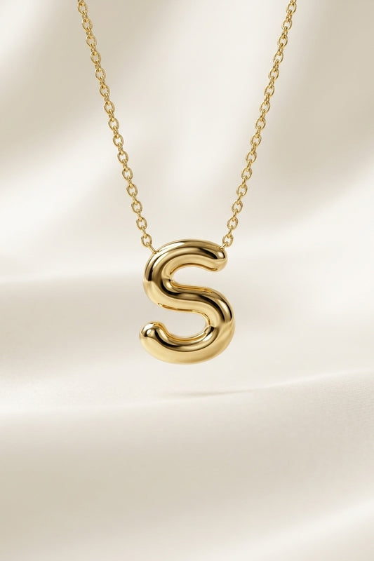 Signature 14k Gold Initial Necklace - S