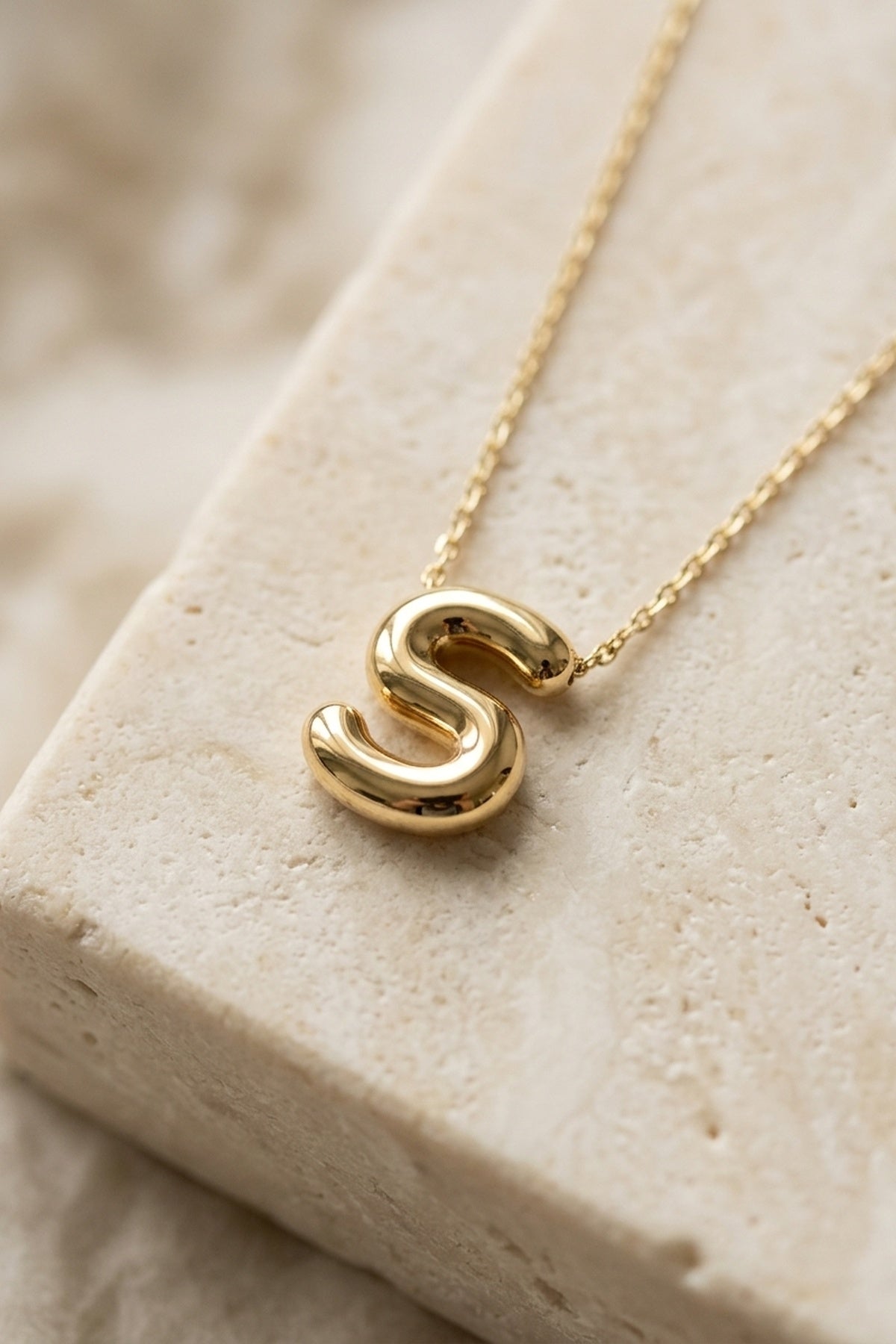Signature 14k Gold Initial Necklace - S