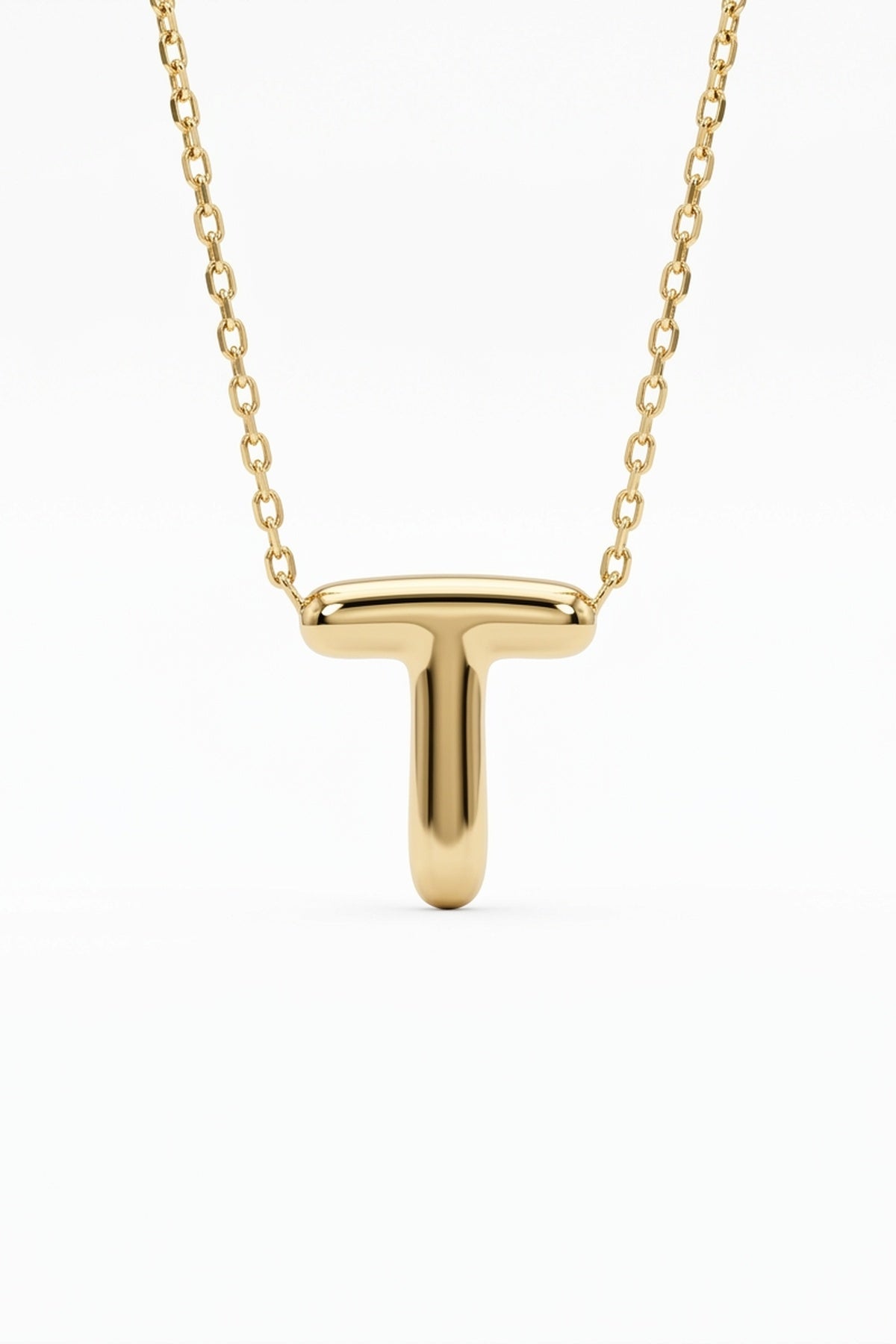 Signature 14k Gold Initial Necklace - T