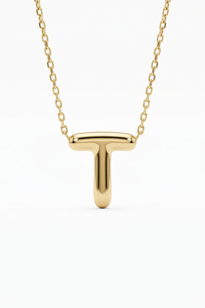 Signature 14k Gold Initial Necklace - T
