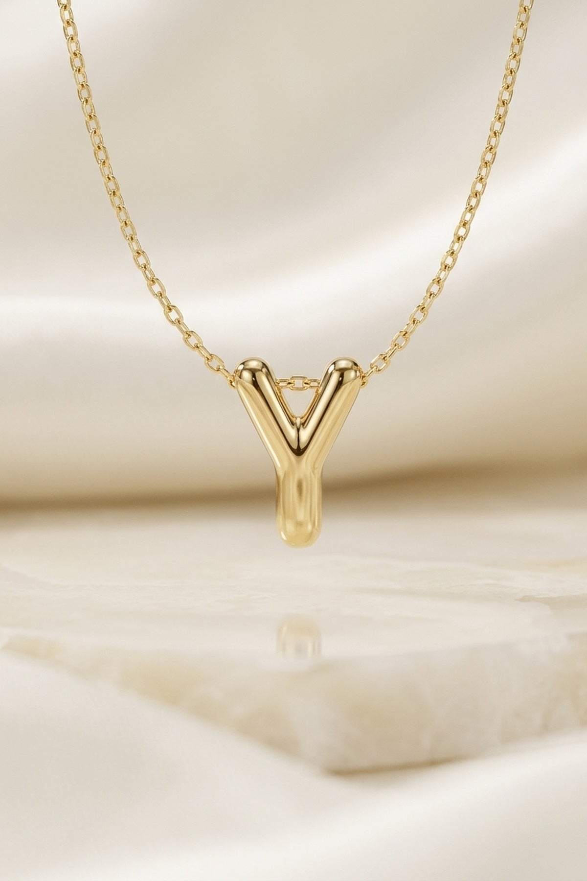 Signature 14k Gold Initial Necklace - Y