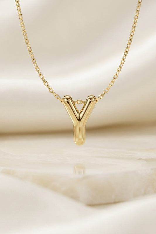 Signature 14k Gold Initial Necklace - Y