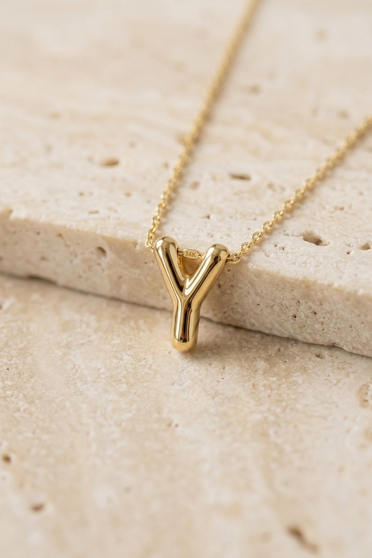 Signature 14k Gold Initial Necklace - Y