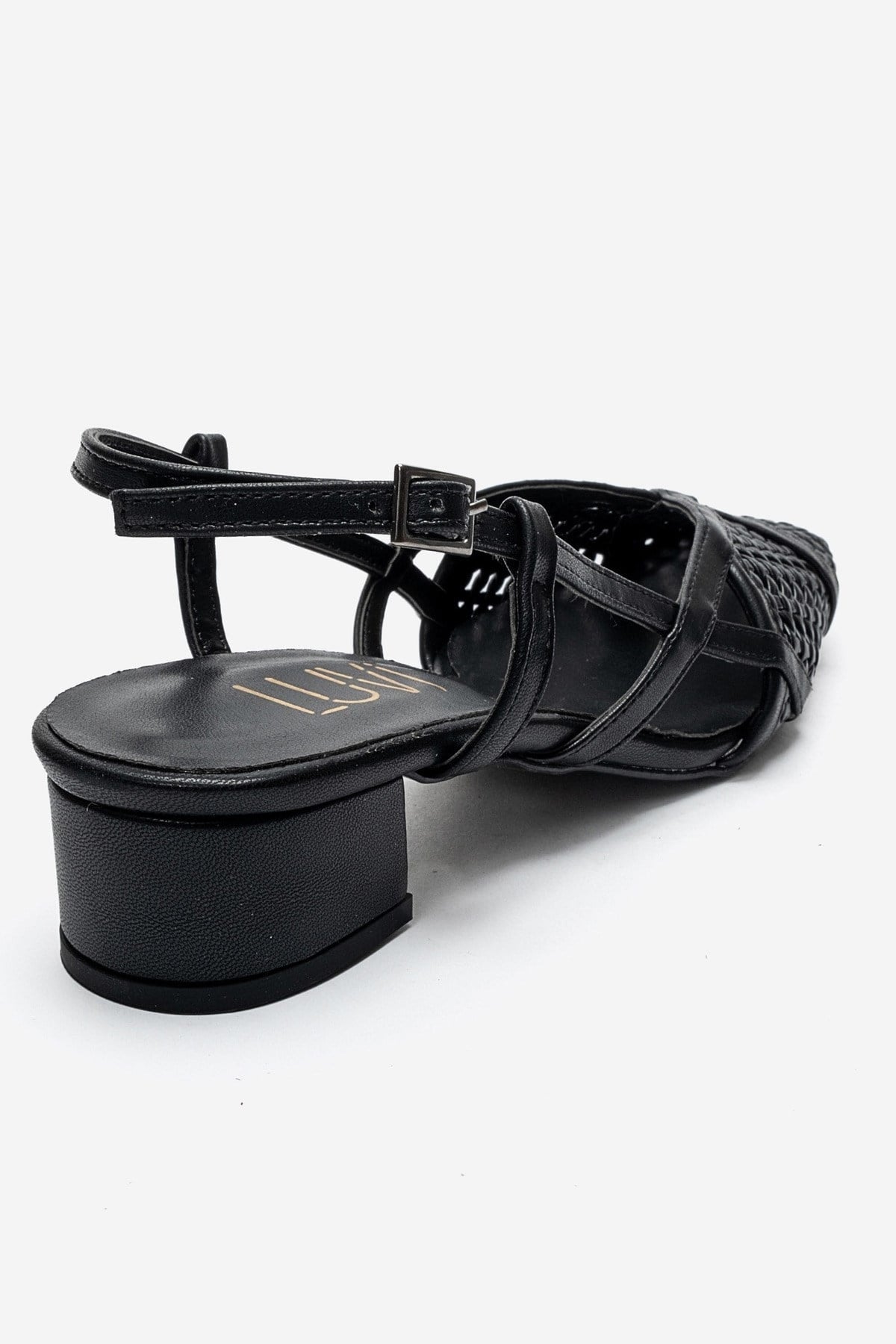 LENVOR - Black Woven Heeled Sandal (Women)
