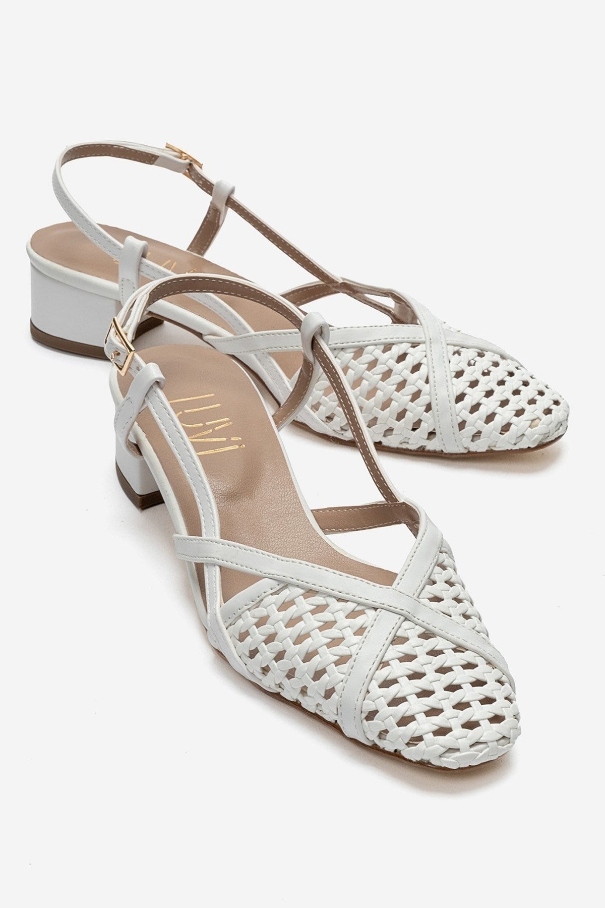 LENVOR - White Woven Heeled Sandal (Women)