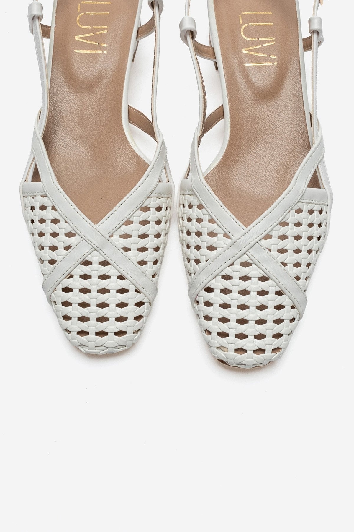 LENVOR - White Woven Heeled Sandal (Women)