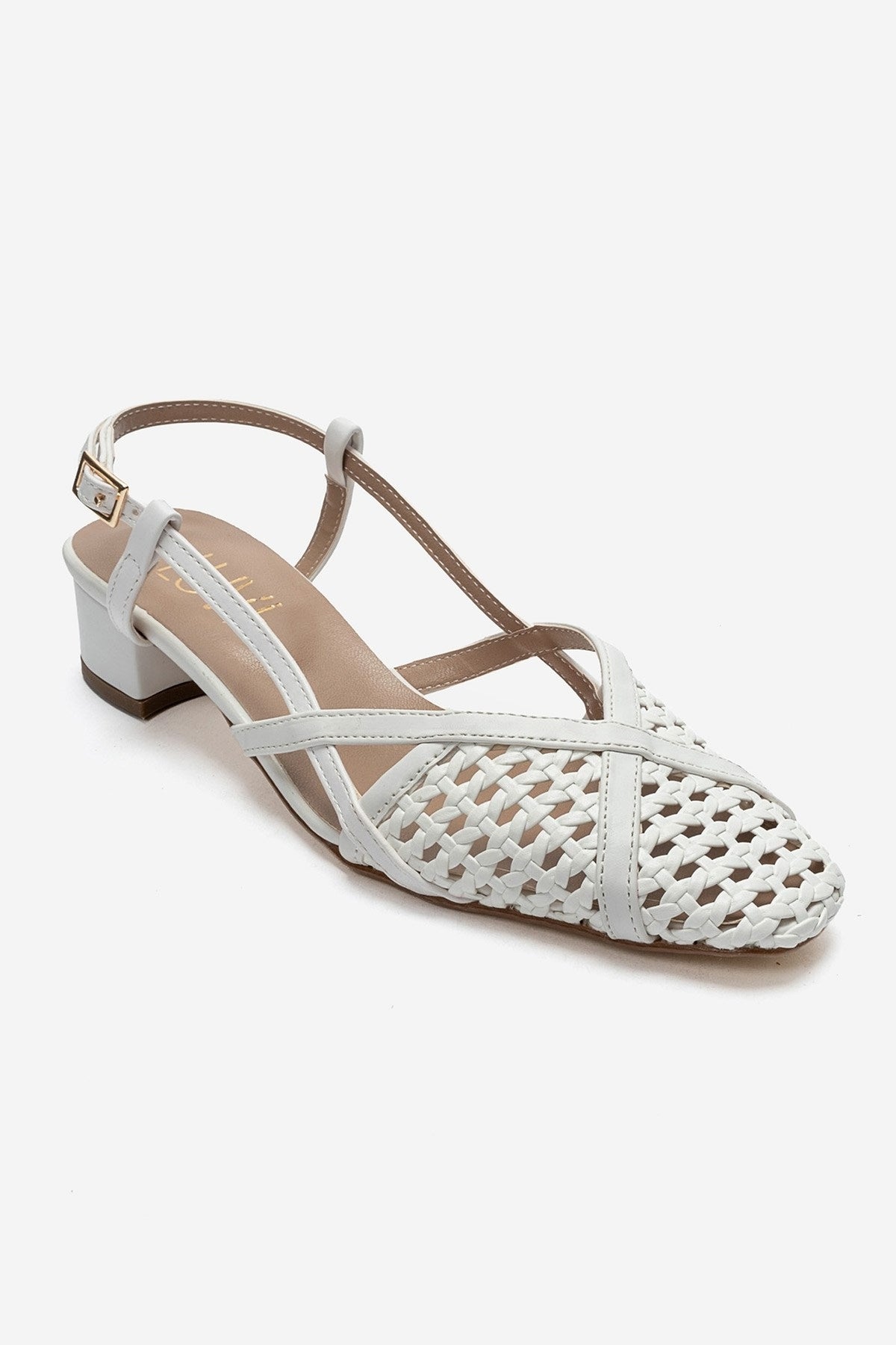 LENVOR - White Woven Heeled Sandal (Women)