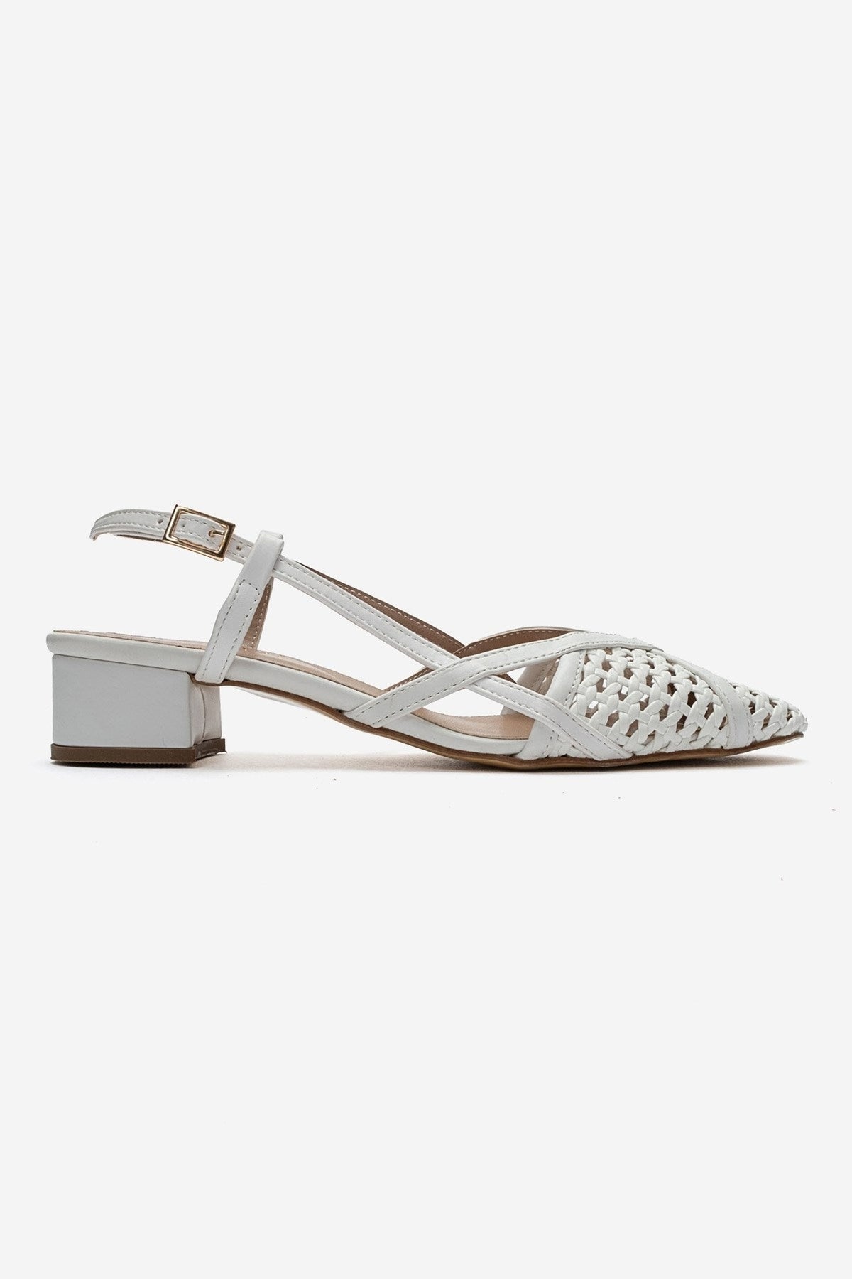 LENVOR - White Woven Heeled Sandal (Women)