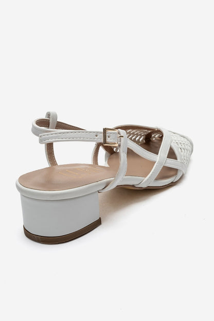 LENVOR - White Woven Heeled Sandal (Women)