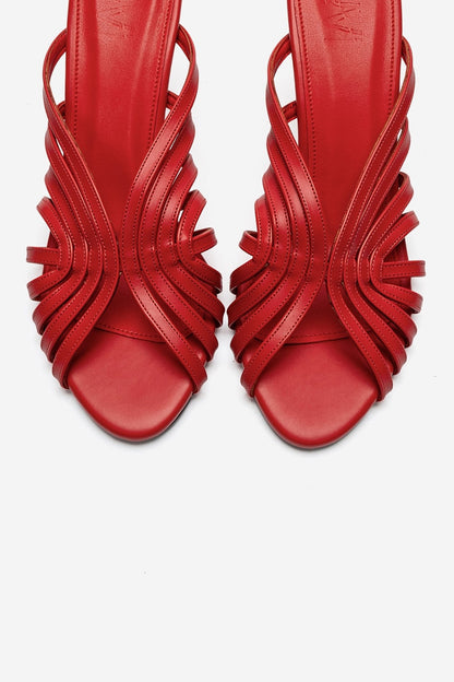 OLIVERA - Red Thin Heeled Slide (Women)