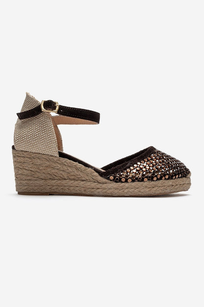 DRELIX - Cognac Genuine Leather Wedge Heel Espadrille Sandal (Women)