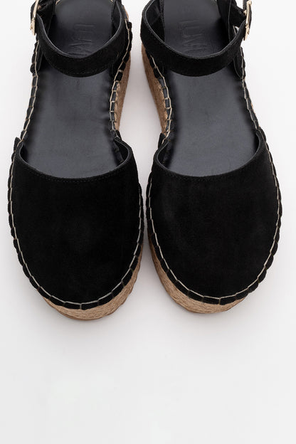 Viba - Black Suede Leather Espadrilles (Women)