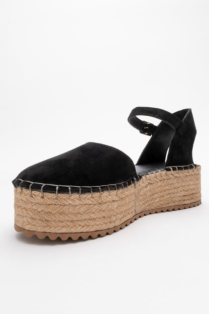 Viba - Black Suede Leather Espadrilles (Women)