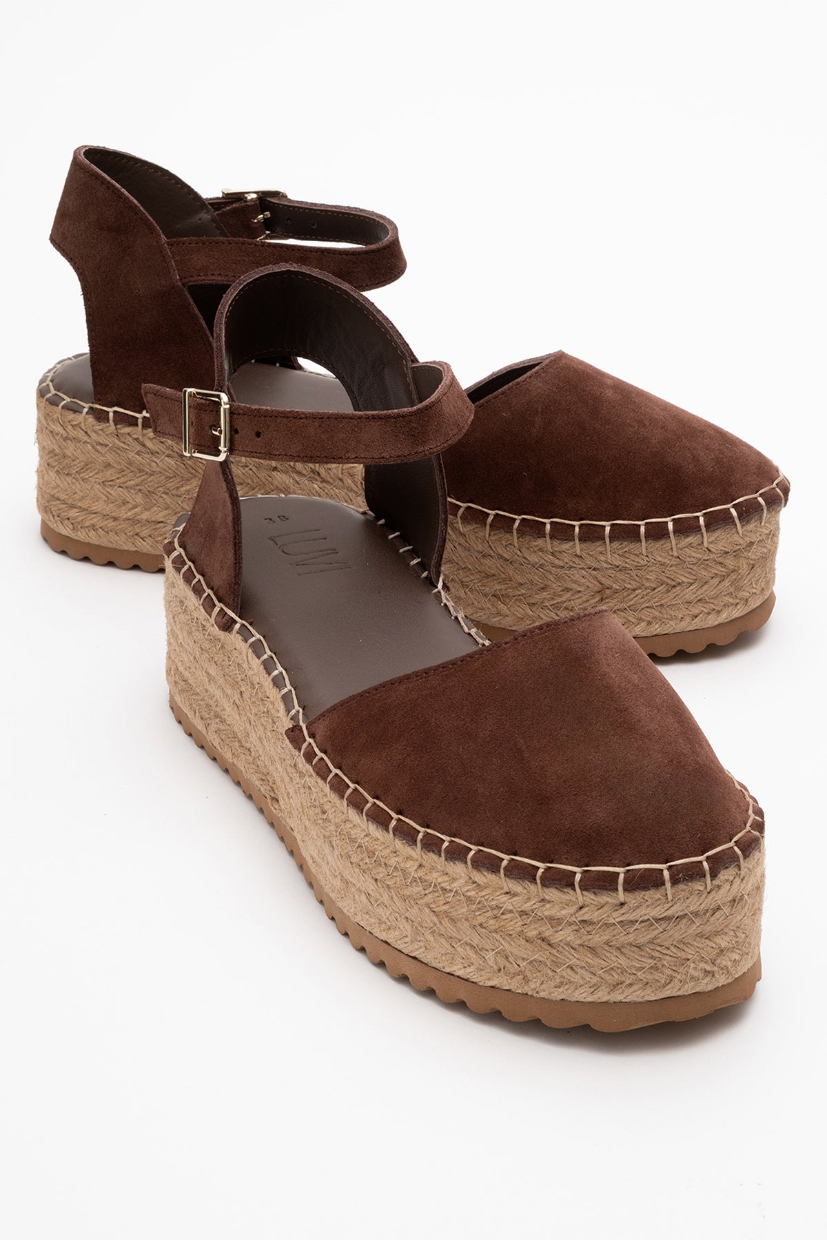 Viba - Brown Suede Leather Espadrilles (Women)