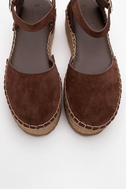 Viba - Brown Suede Leather Espadrilles (Women)
