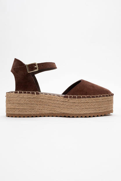 Viba - Brown Suede Leather Espadrilles (Women)