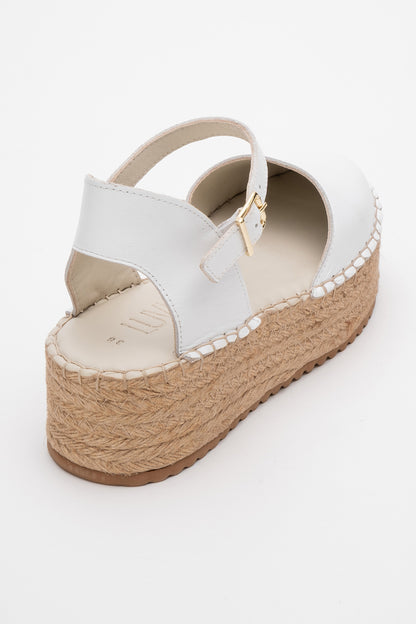 Viba - White Leather Espadrilles (Women)