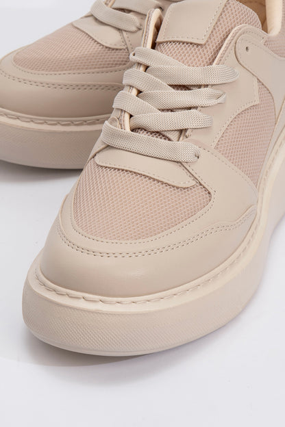 Ingrid - Beige Platform Sneakers