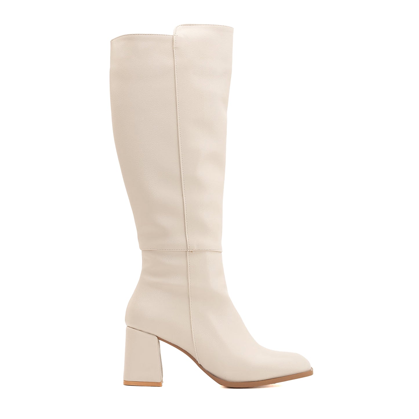 Adele - Beige Knee High Boots