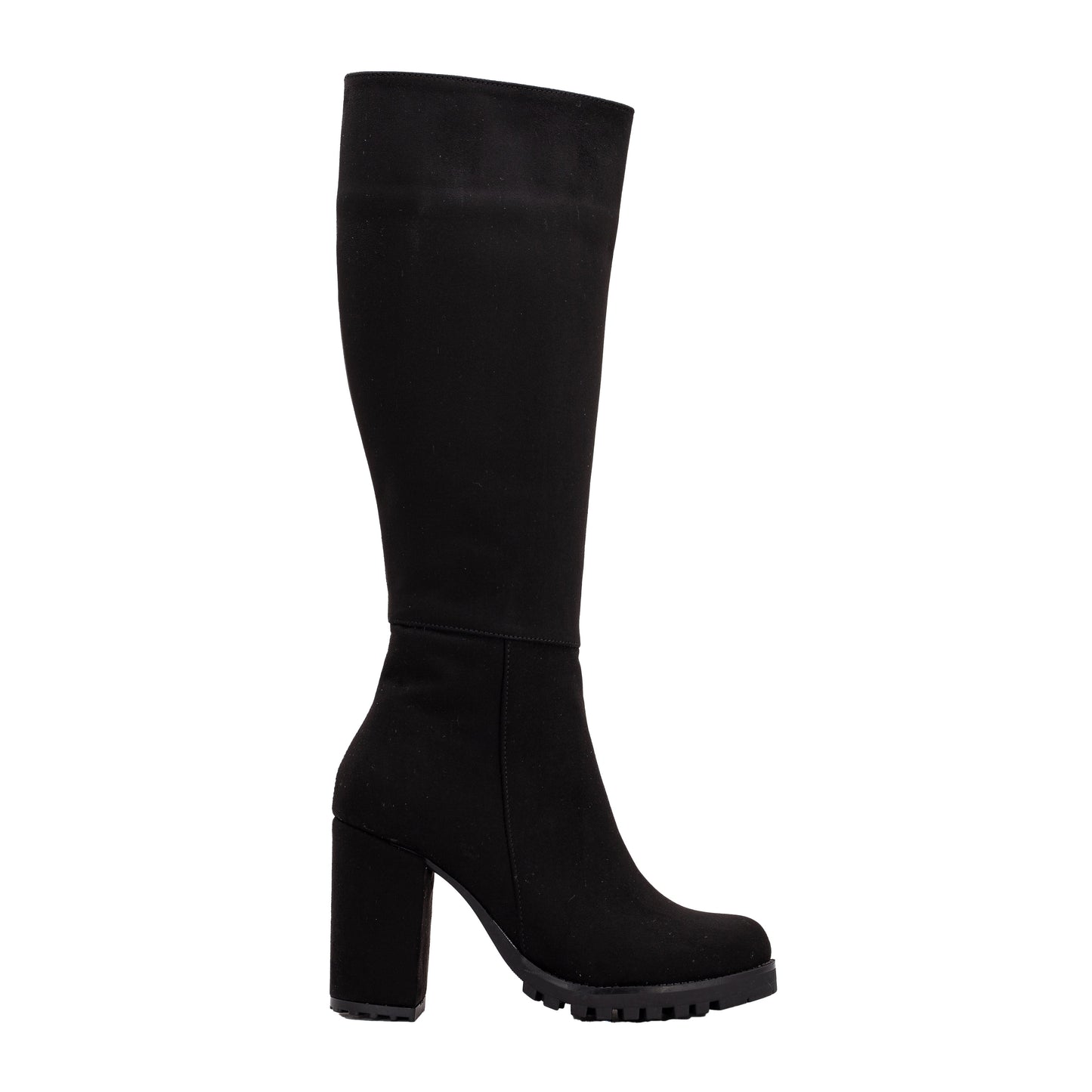 Alize - Black Suede Wide Calf Platform Boots