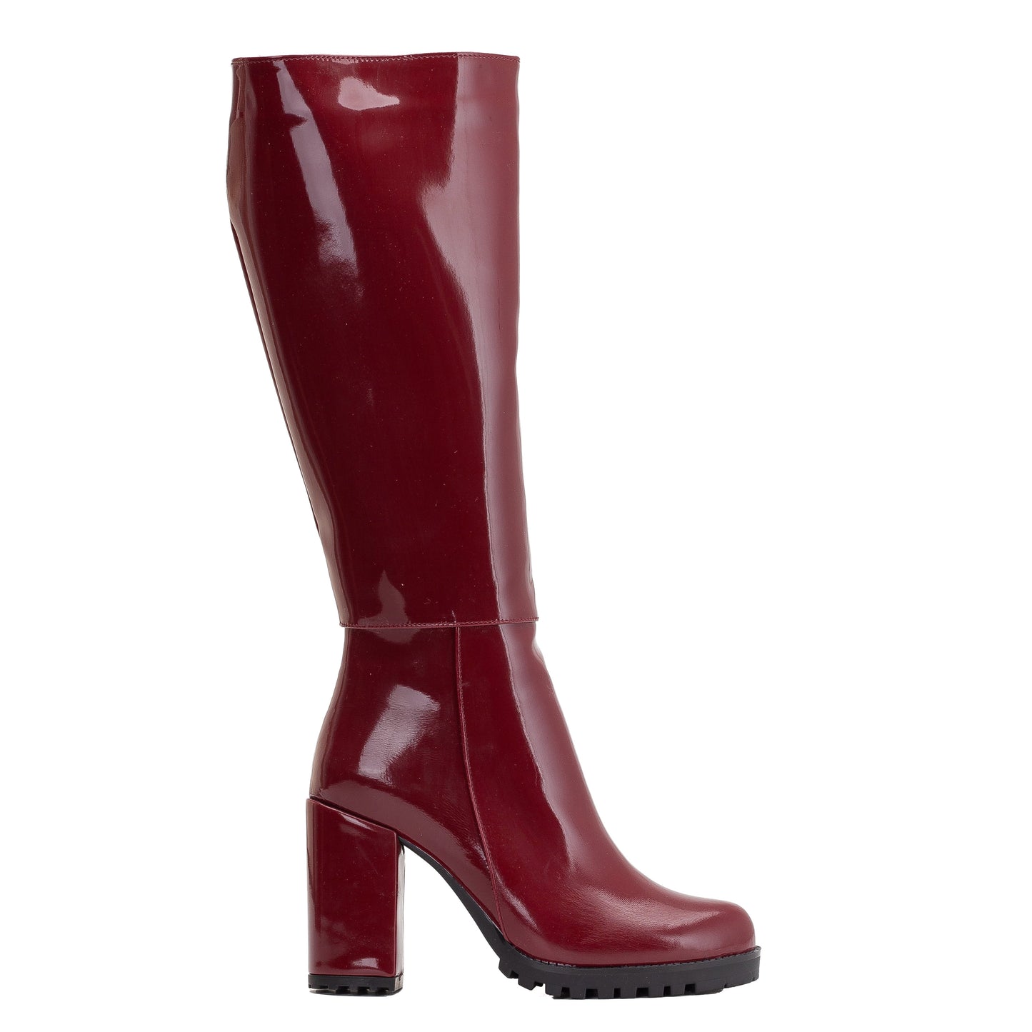 Alize - Burgundy Patent Calf Platform Boots