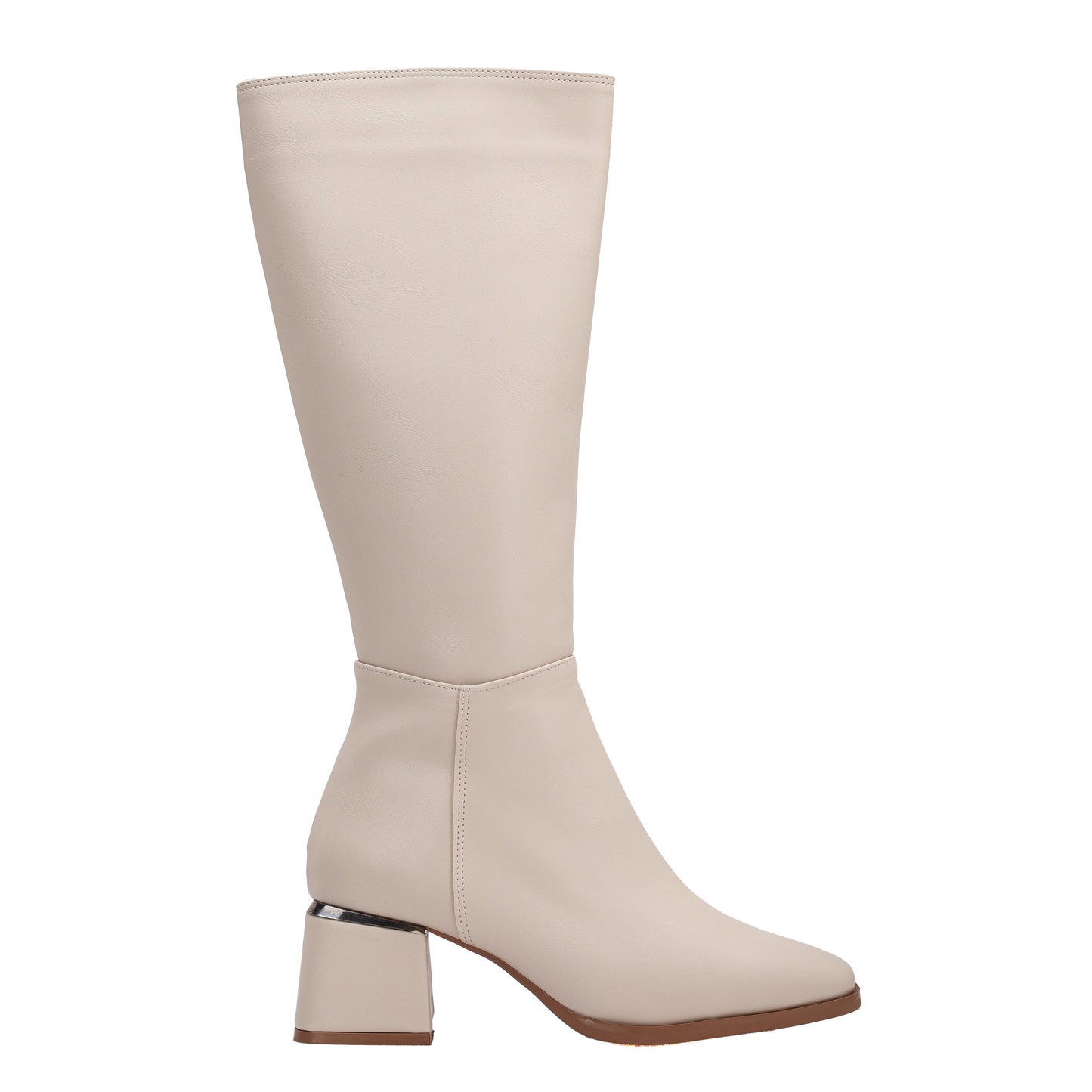Anelise - Beige Knee High Boots