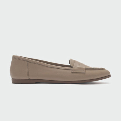 Dorothy - Beige Leather Loafers